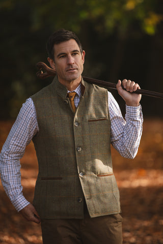 Men's Green Lovat Tweed Gilet